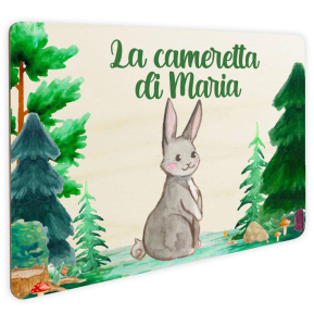 Targa porta cameretta personalizzata bosco