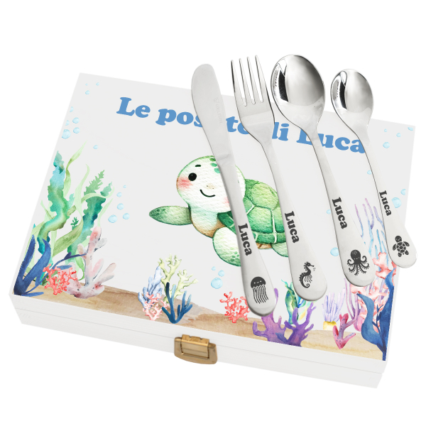 Cofanetto posate regalo oceano bianco