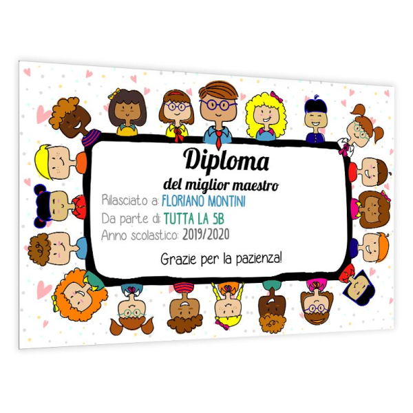 Diploma personalizzato maestro