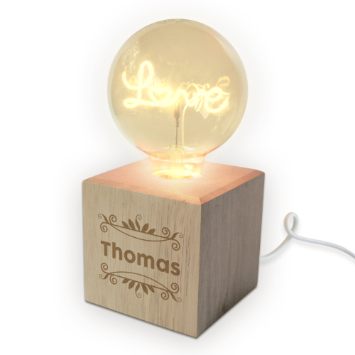 Originale lampada a filamento personalizzata