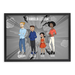 Quadro personalizzato La mia famiglia Manga