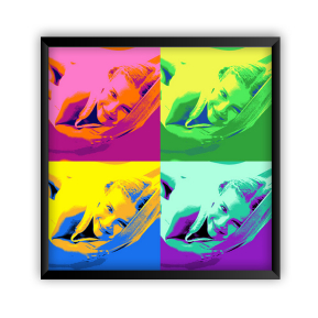 Quadro pop art 4 foto con cornice