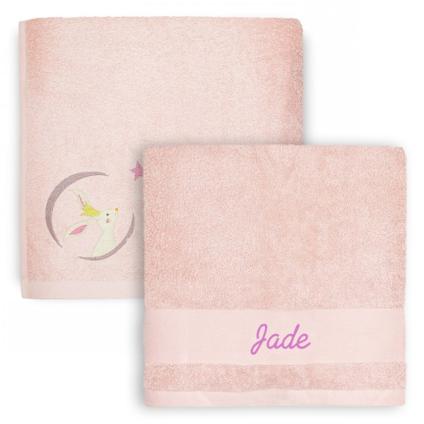 Asciugamano personalizzato rosa cipria