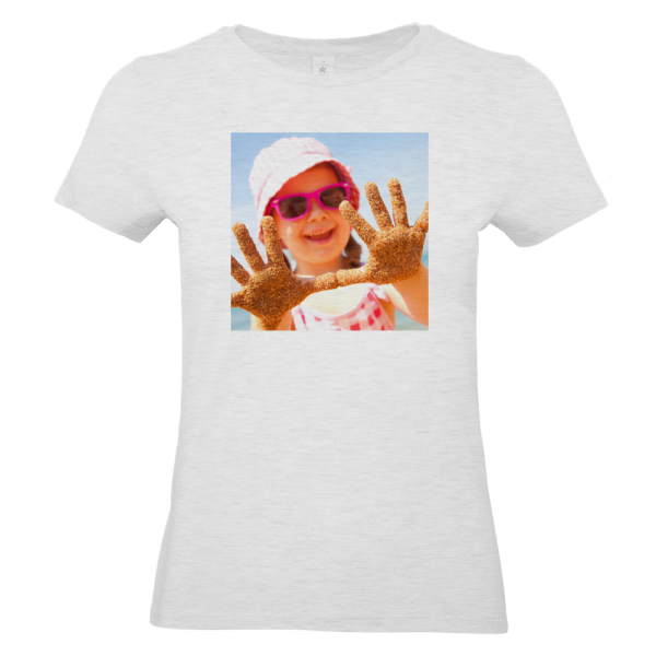 T-shirt donna grigia personalizzata foto
