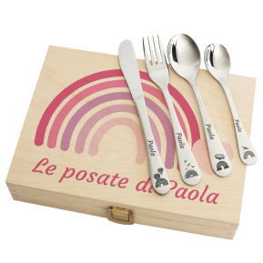 Cofanetto Arcobaleno con posate personalizzate